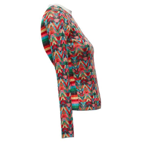 Valentino optical vlog colorful lurex collar long sleeve sweater - Picture 4 of 6